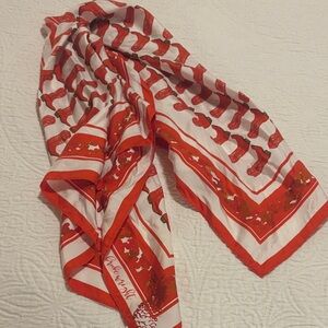 Elegant Red and White Designer Scarf 
Can be worn as top!